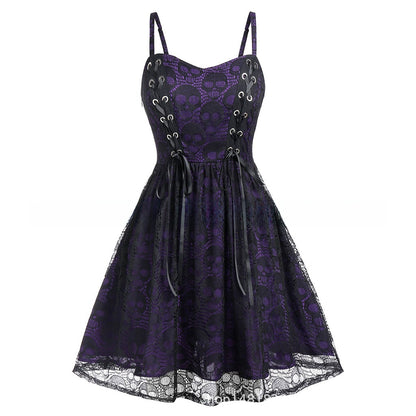 Lace-Stitch Sling Dress