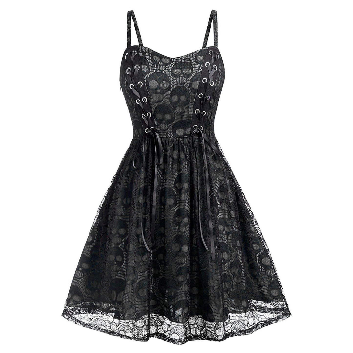 Lace-Stitch Sling Dress