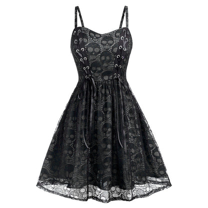Lace-Stitch Sling Dress