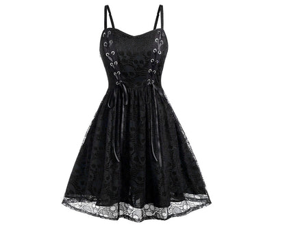 Lace-Stitch Sling Dress