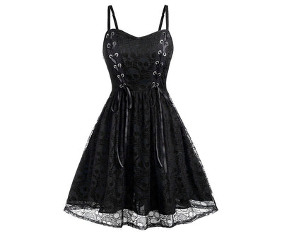 Lace-Stitch Sling Dress