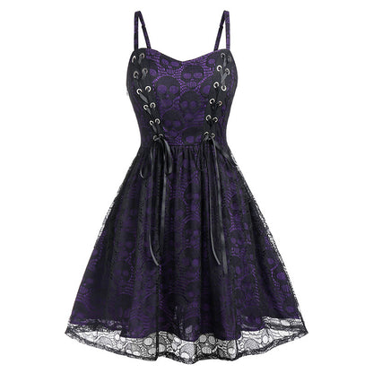 Lace-Stitch Sling Dress