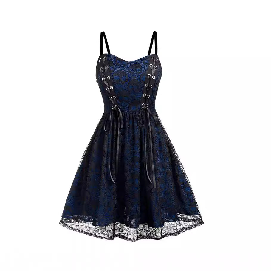 Lace-Stitch Sling Dress