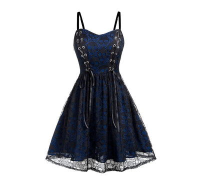 Lace-Stitch Sling Dress