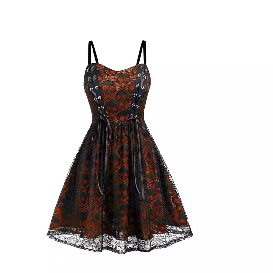 Lace-Stitch Sling Dress
