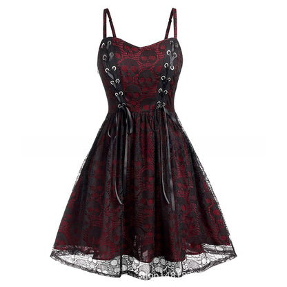 Lace-Stitch Sling Dress