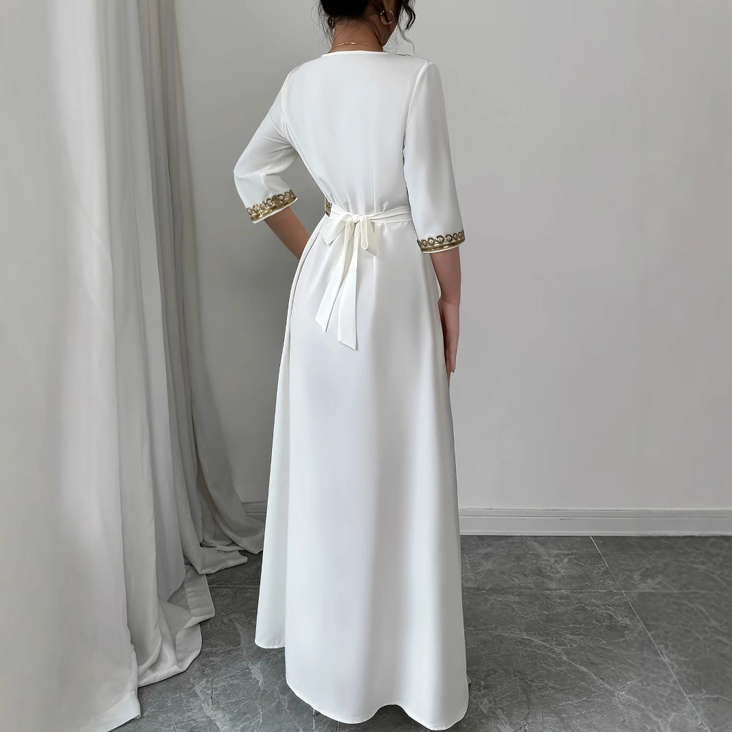 Lace tassel slimming and elegant dress for women