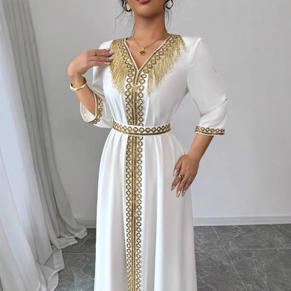 Lace tassel slimming and elegant dress for women