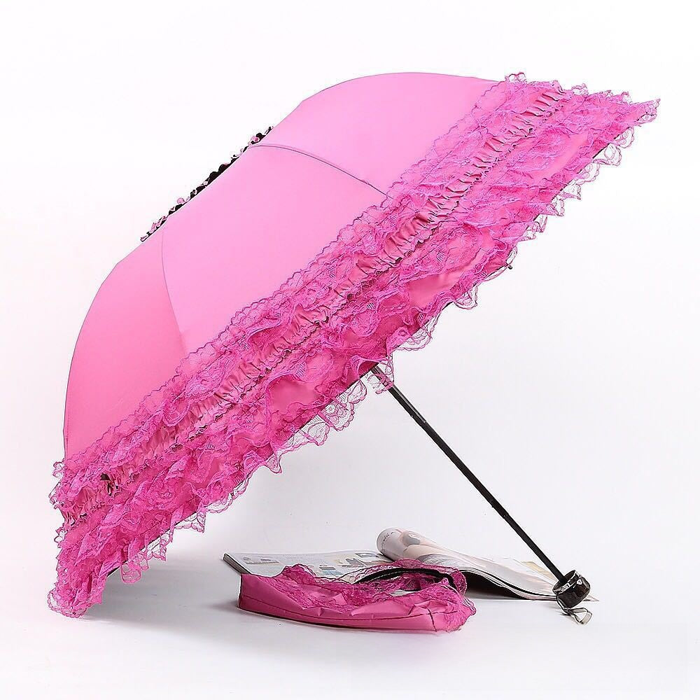 Lace Trim Sun Rain Umbrella