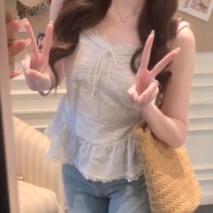 Lace-trimmed camisole