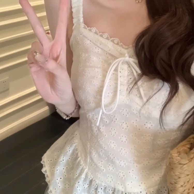 Lace-trimmed camisole