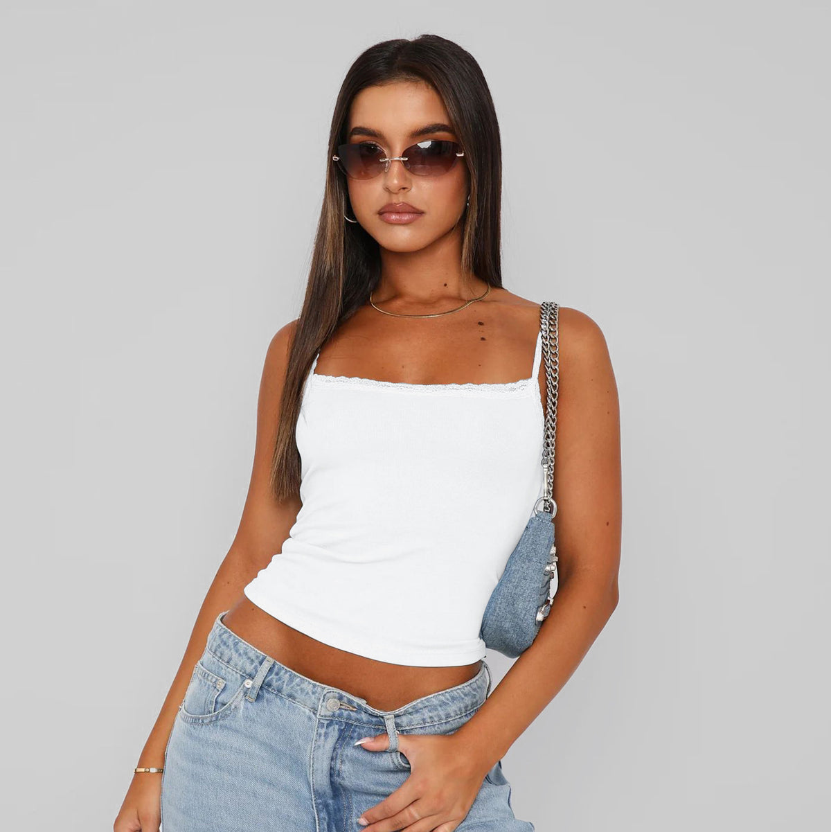Lace Trimmed Camisole Top