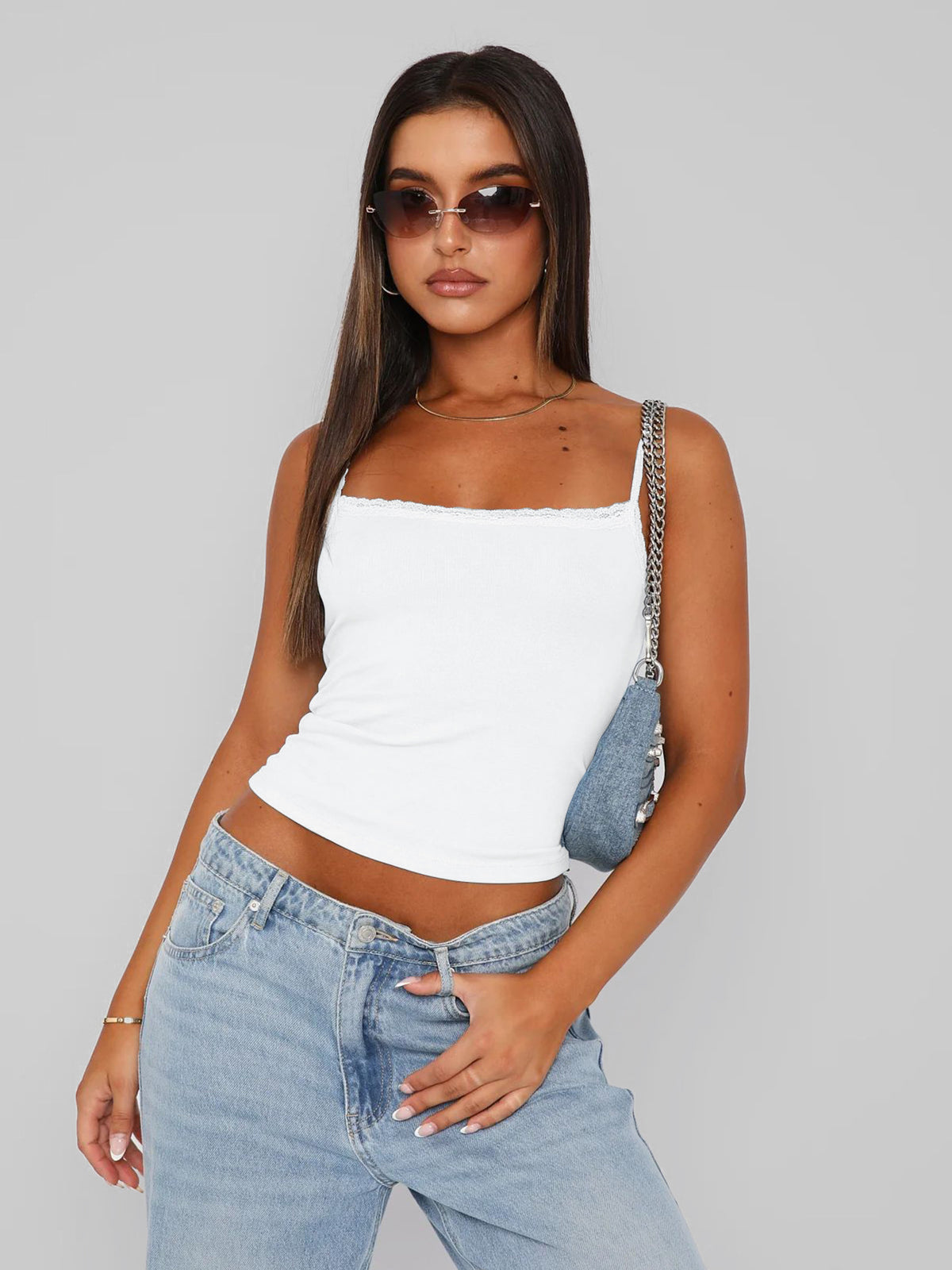 Lace Trimmed Camisole Top