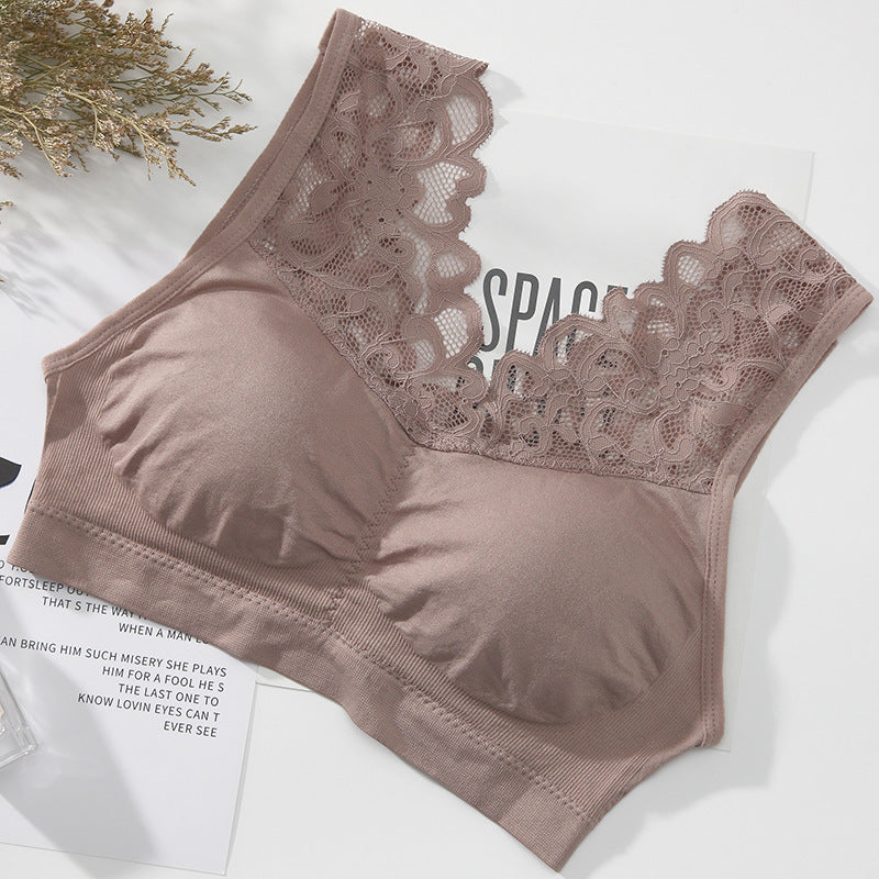 Lace Trimmed Camisole with Built-in Bra