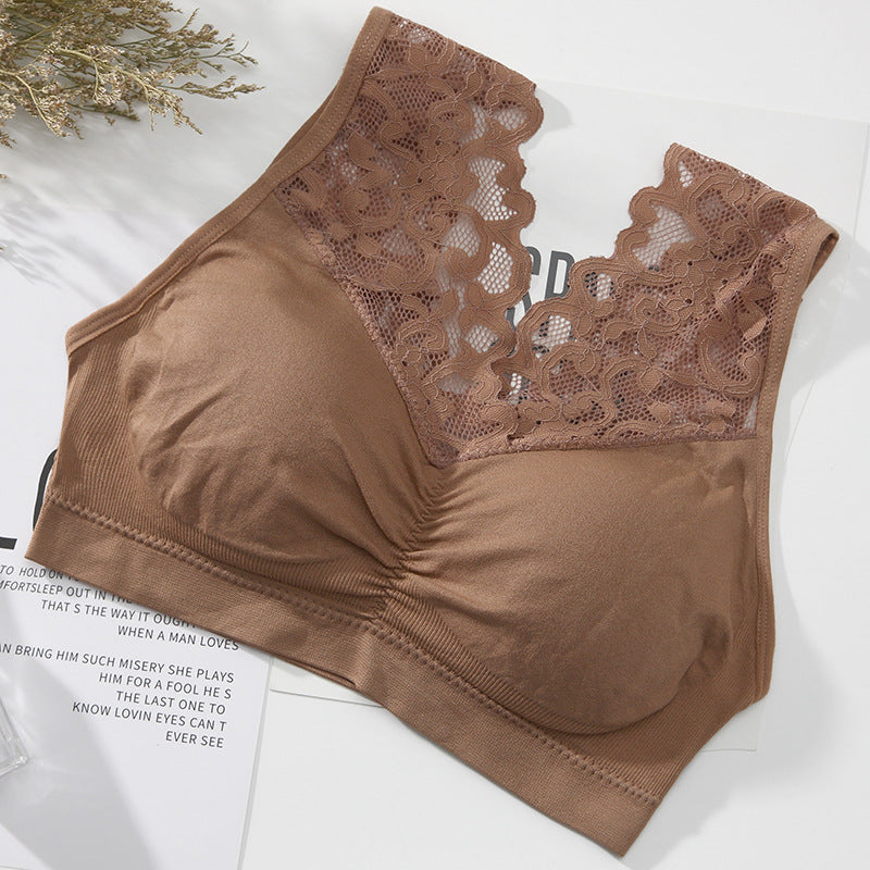 Lace Trimmed Camisole with Built-in Bra