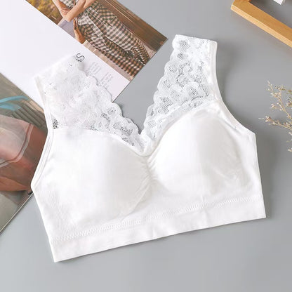Lace Trimmed Camisole with Built-in Bra
