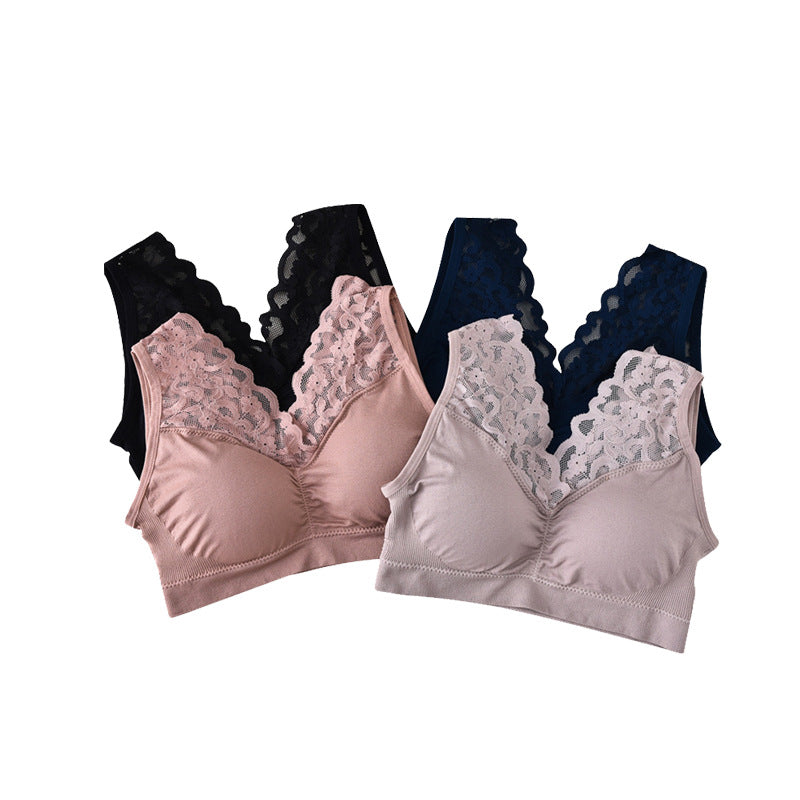 Lace Trimmed Camisole with Built-in Bra