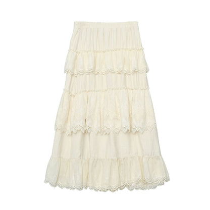 Lace trimmed half-length dress