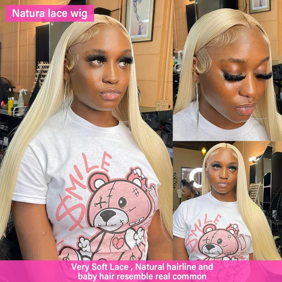 Lace-trimmed straight hair