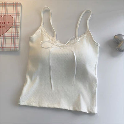 Lace-trimmed strapless vest