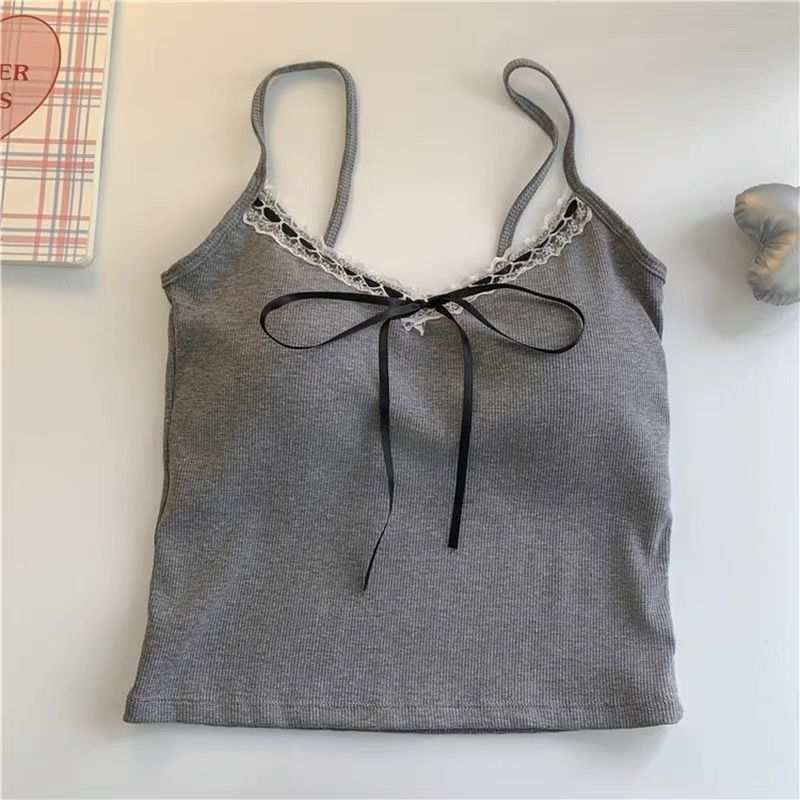 Lace-trimmed strapless vest