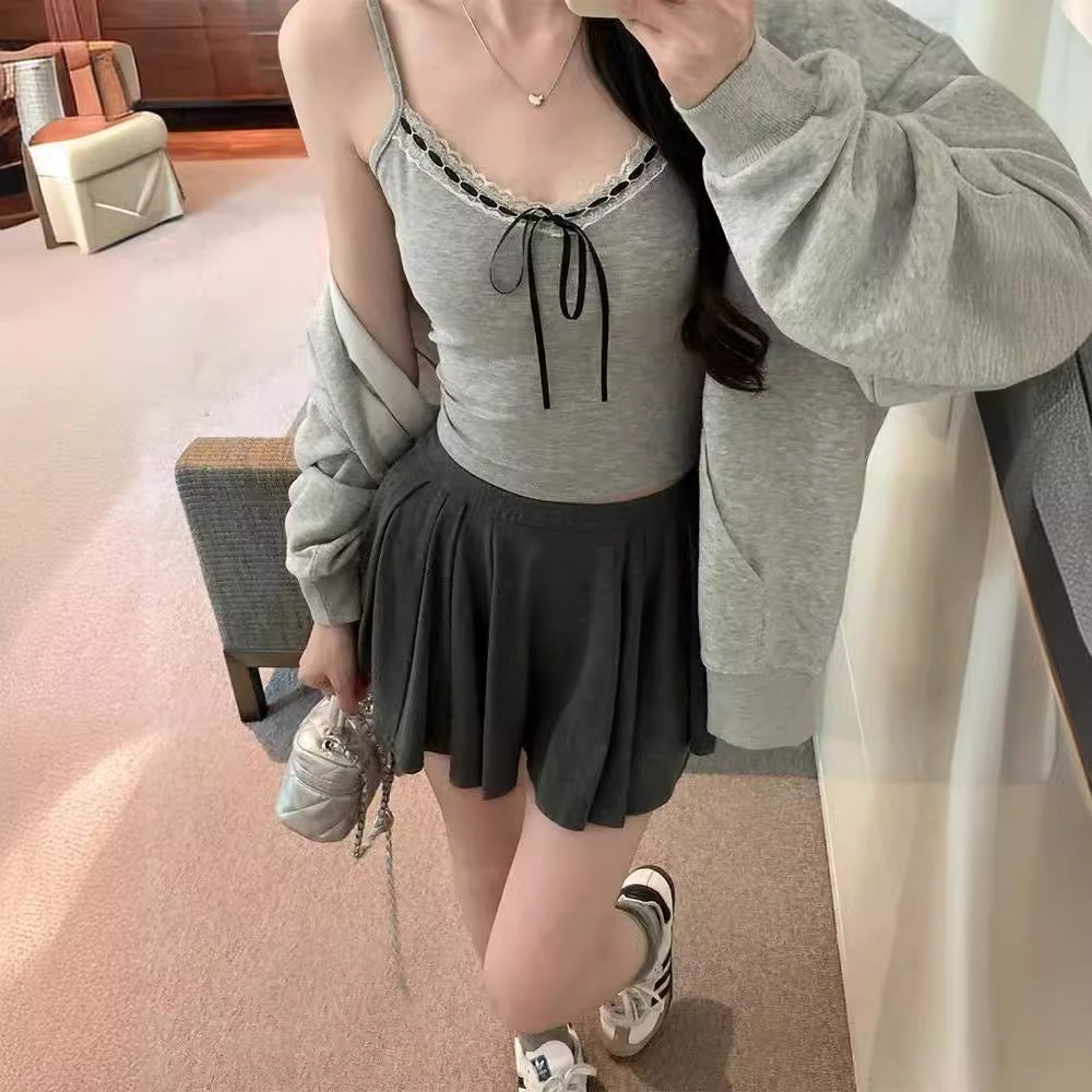 Lace-trimmed strapless vest