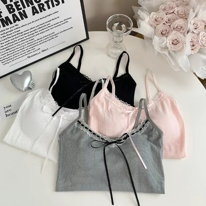 Lace-trimmed strapless vest