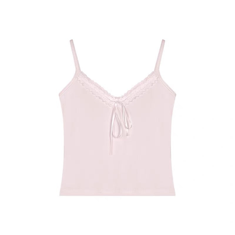 Lace-trimmed strapless vest