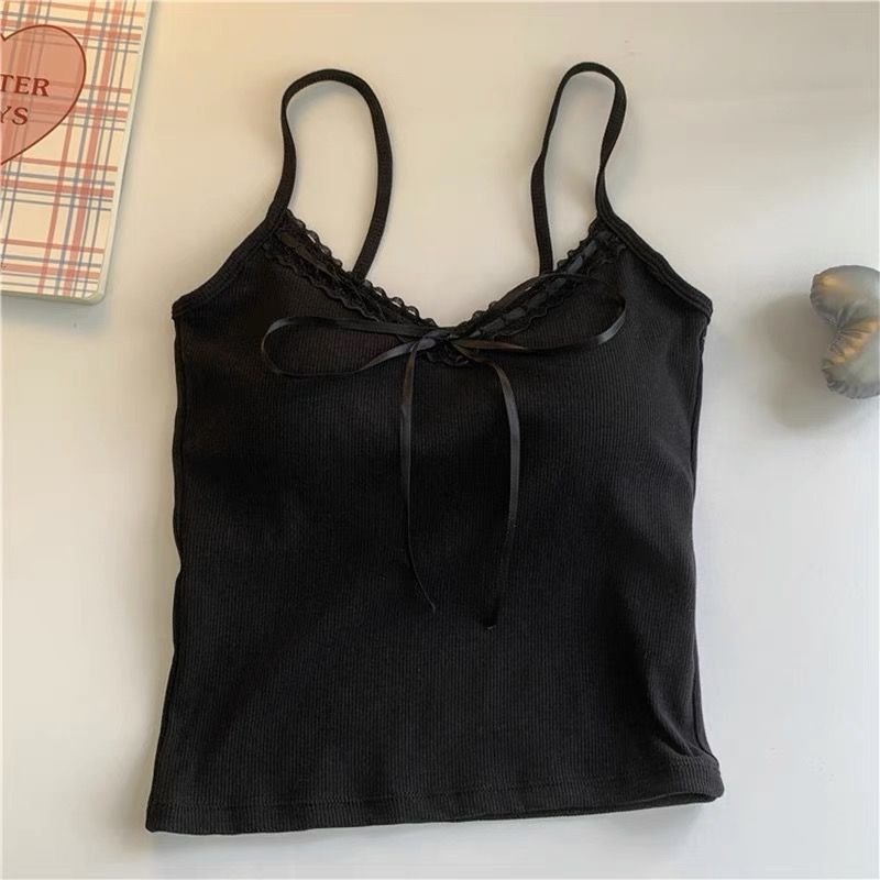 Lace-trimmed strapless vest
