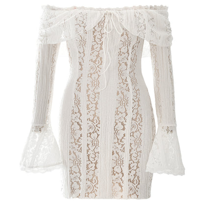 Lace Tube Top Bodycon Dress Long Sleeve