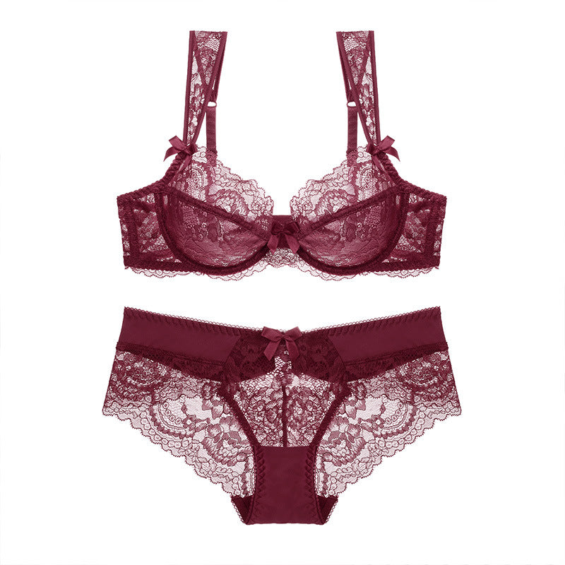 Lace ultra-thin transparent women's bra