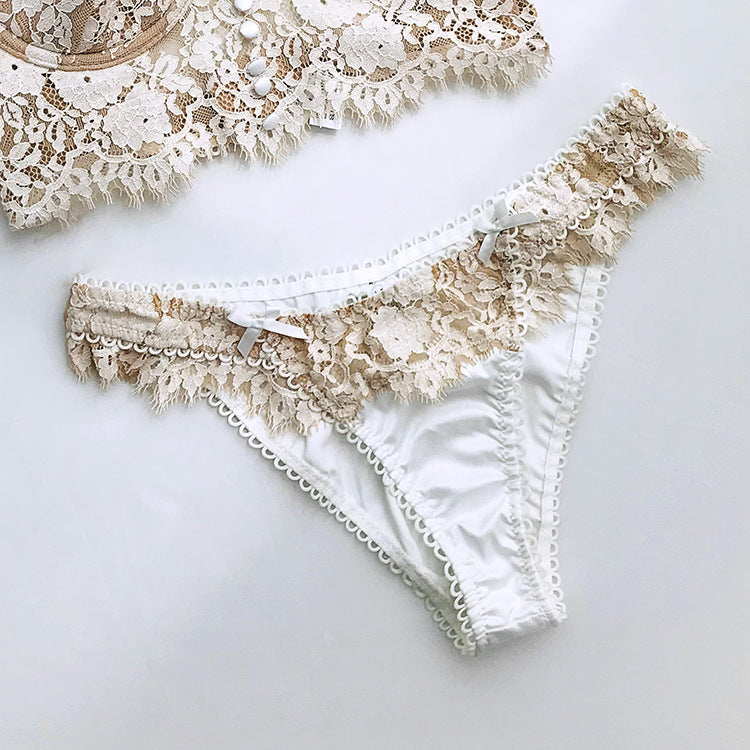 Lace Underwear with Bows and Ribbon Trim