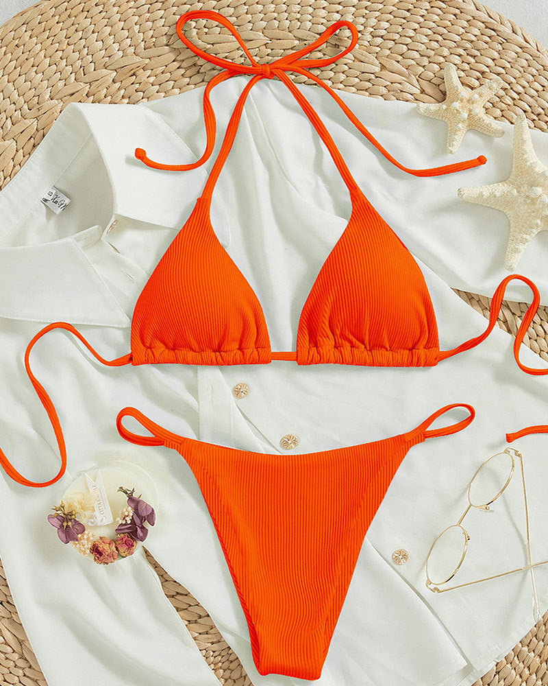 Lace-Up Bikini Swimsuit for Women