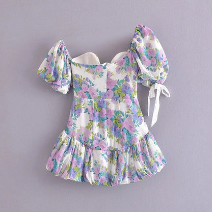 Lace-Up Lotus-Leaf Dress