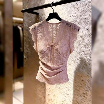 Lace V-neck top