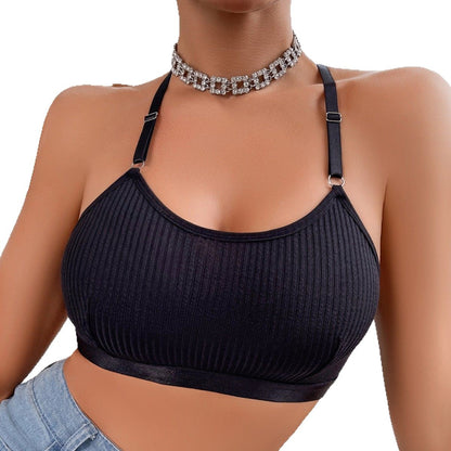 Lace Wireless Halter Neck Camisole Bra