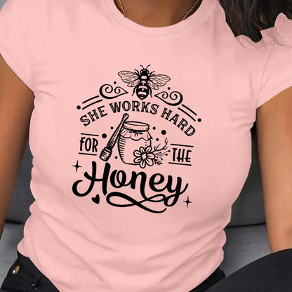 Ladies Cotton Short Sleeve Print Sweatshirts