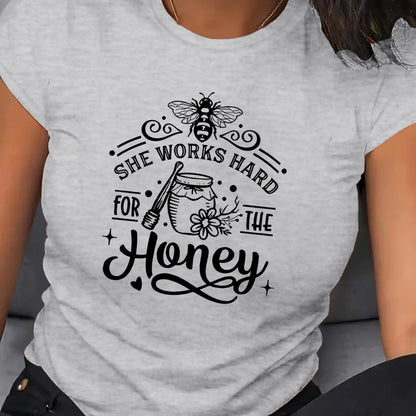 Ladies Cotton Short Sleeve Print Sweatshirts