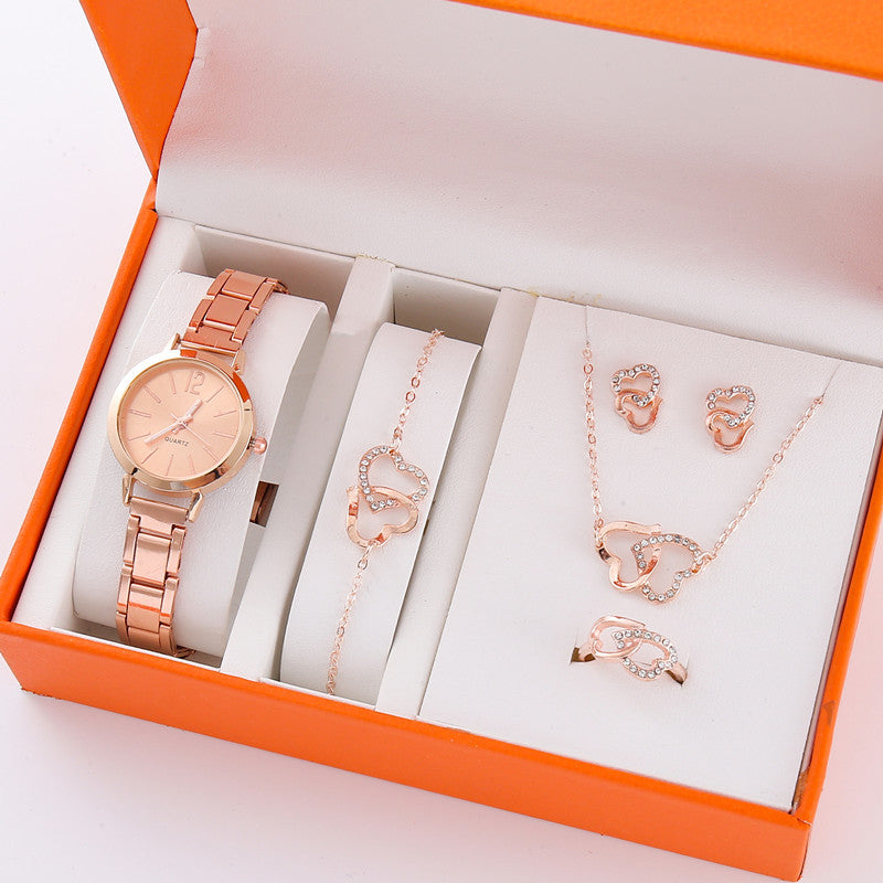 Ladies Fashion Quartz Watch with Jewelry Set