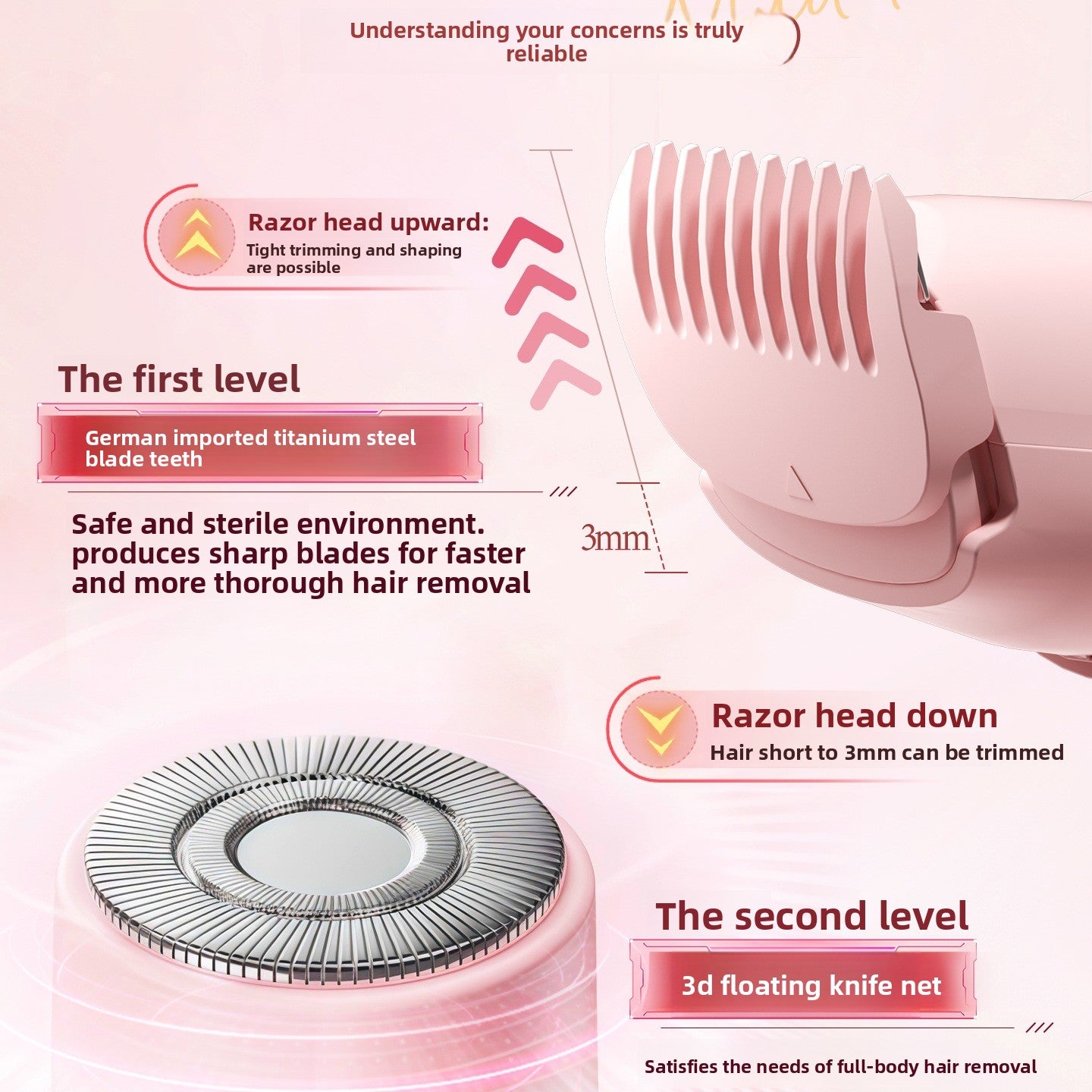 Ladies hair removal knife