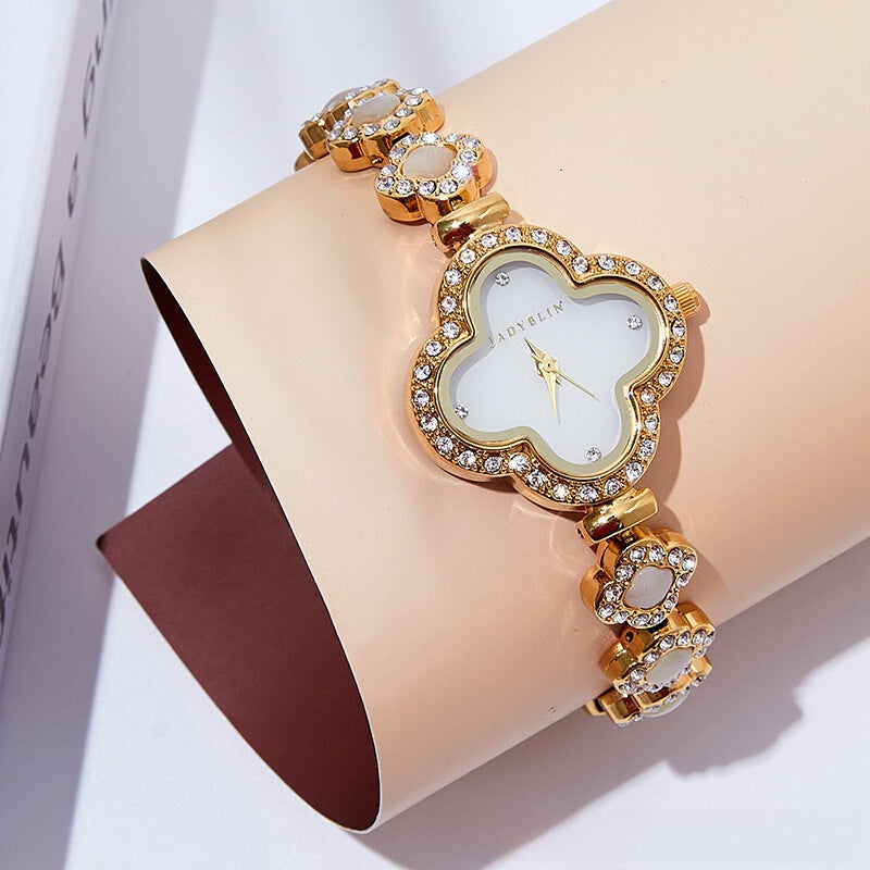 Ladies Jade Quartz Watch with Alloy Strap
