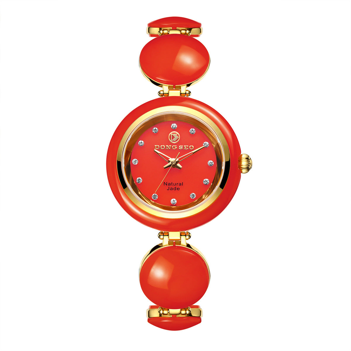 Ladies Jade Quartz Watch with Alloy Strap