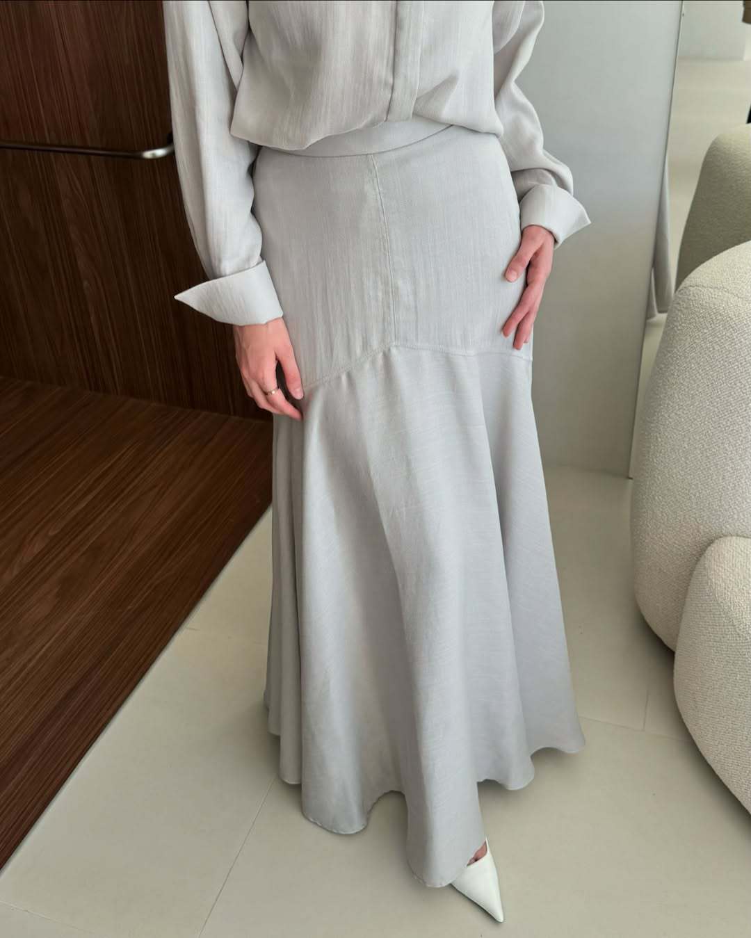 Ladies Long Sleeve Shirt and Skirt