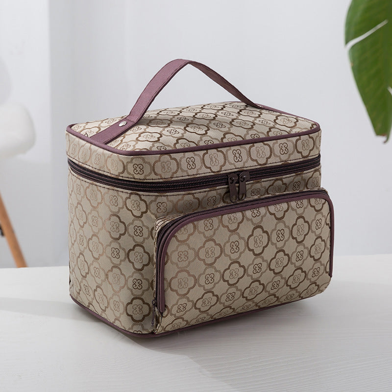 Ladies' makeup case with zipper portable toiletry bag