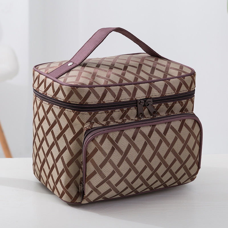 Ladies' makeup case with zipper portable toiletry bag