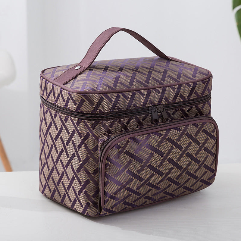Ladies' makeup case with zipper portable toiletry bag