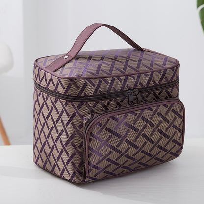 Ladies' makeup case with zipper portable toiletry bag