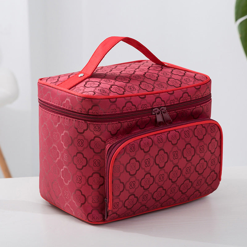 Ladies' makeup case with zipper portable toiletry bag