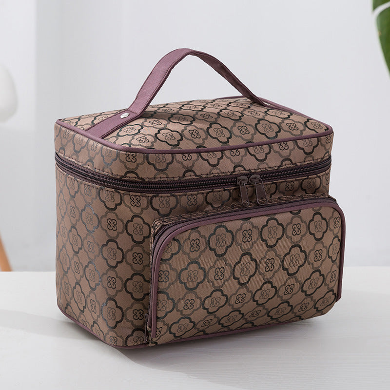 Ladies' makeup case with zipper portable toiletry bag