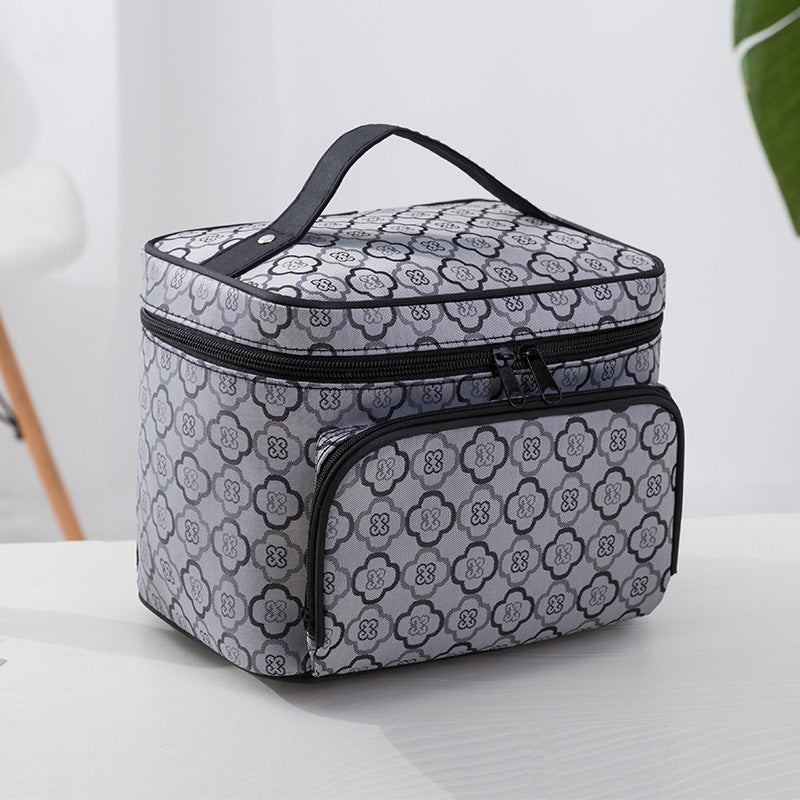 Ladies' makeup case with zipper portable toiletry bag